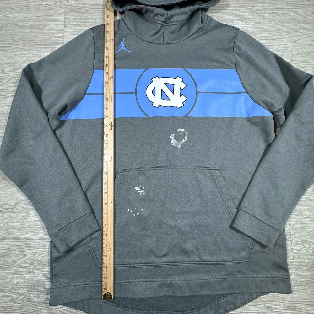 Jordan Mens Hoodie‎ UNC North Carolina Tar Heels Gray XL Dri-FIT
